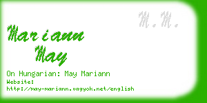 mariann may business card